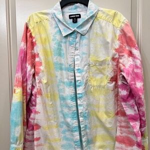 Land's End Tie-Dye 2X Women's button down